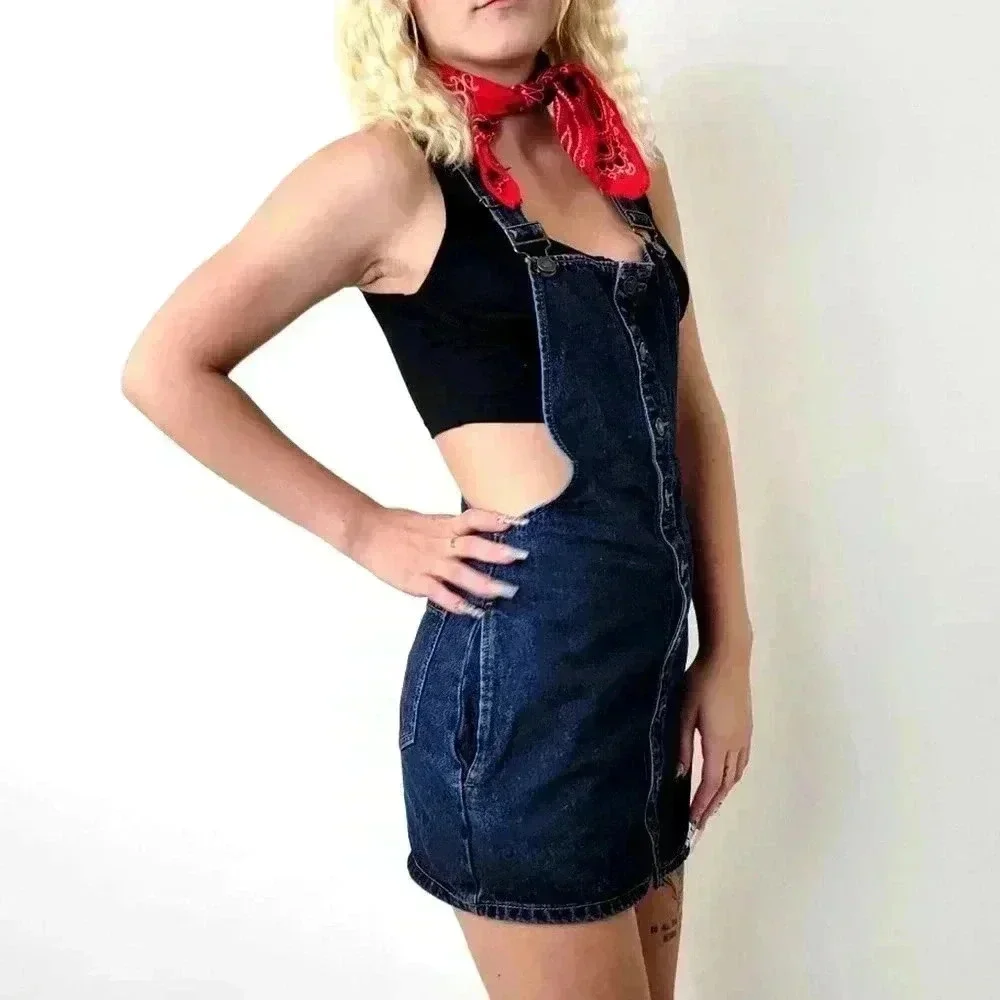 F21 Denim Jean Skirtalls / Overalls - S - Picture 4 of 8